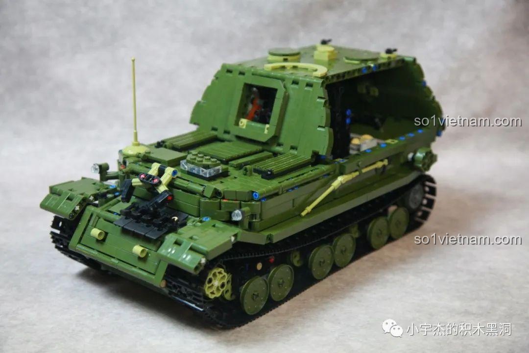 Mô hình Taigao Le T4012 Xe Tăng Diệt Ferdinand hoàn chỉnh với khẩu pháo 88mm dài và uy lực, sẵn sàng trưng bày.