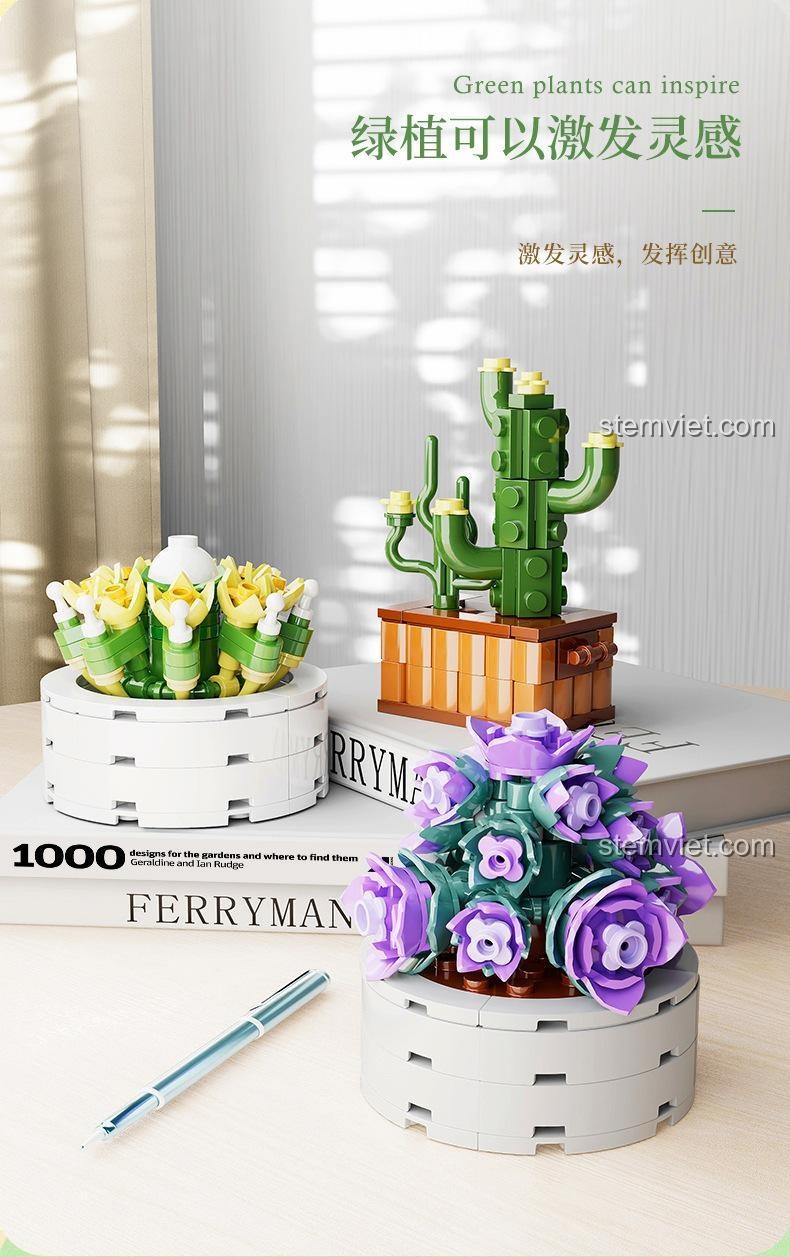 Mô hình cây cảnh lắp ráp Xiang Jun XJ-10975 chi tiết tinh xảo, cảm nhận hơi thở mùa xuân