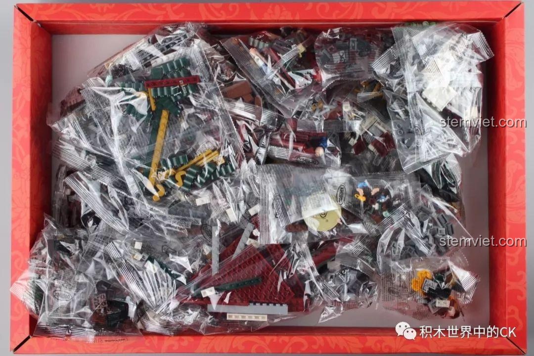 Các túi chi tiết được đánh số 2 của bộ Xingbao XB-01021, chứa các mảnh ghép cho phần tường và nội thất tầng 1.