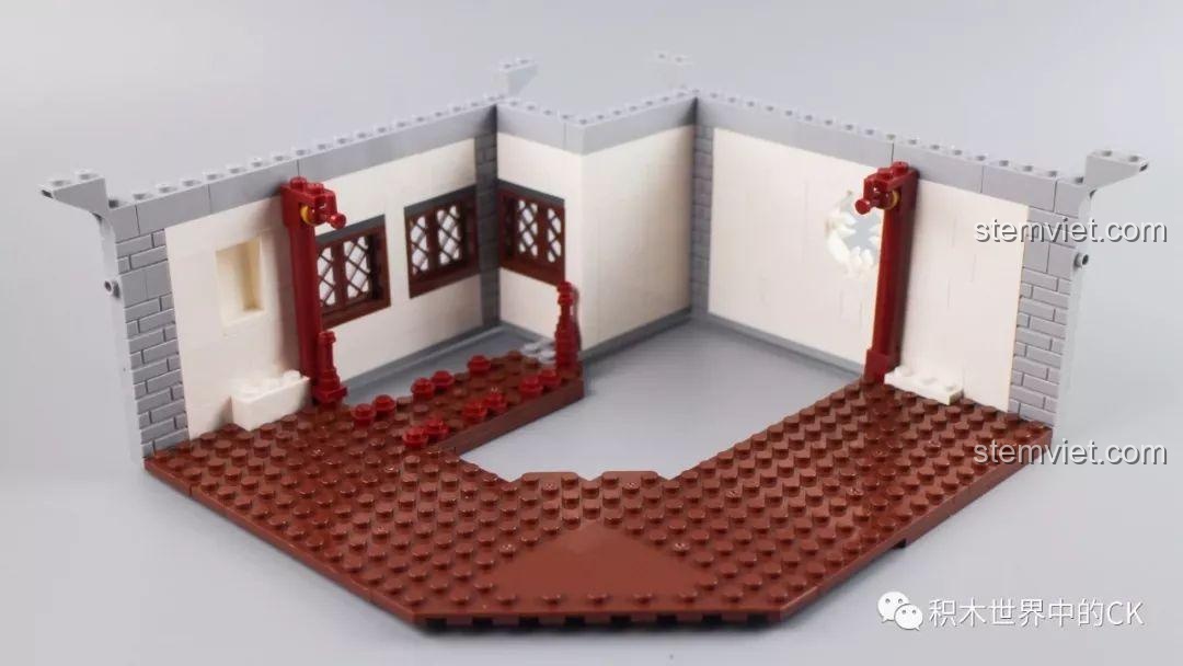 Các túi chi tiết được đánh số 9, hoàn thiện phần lan can, biển hiệu và mái hiên tầng 2.