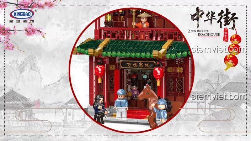 Chi tiết mặt tiền bộ xếp hình XINGBAO XB-01022. Đồ chơi xây dựng 3046 mảnh ghép tinh xảo.