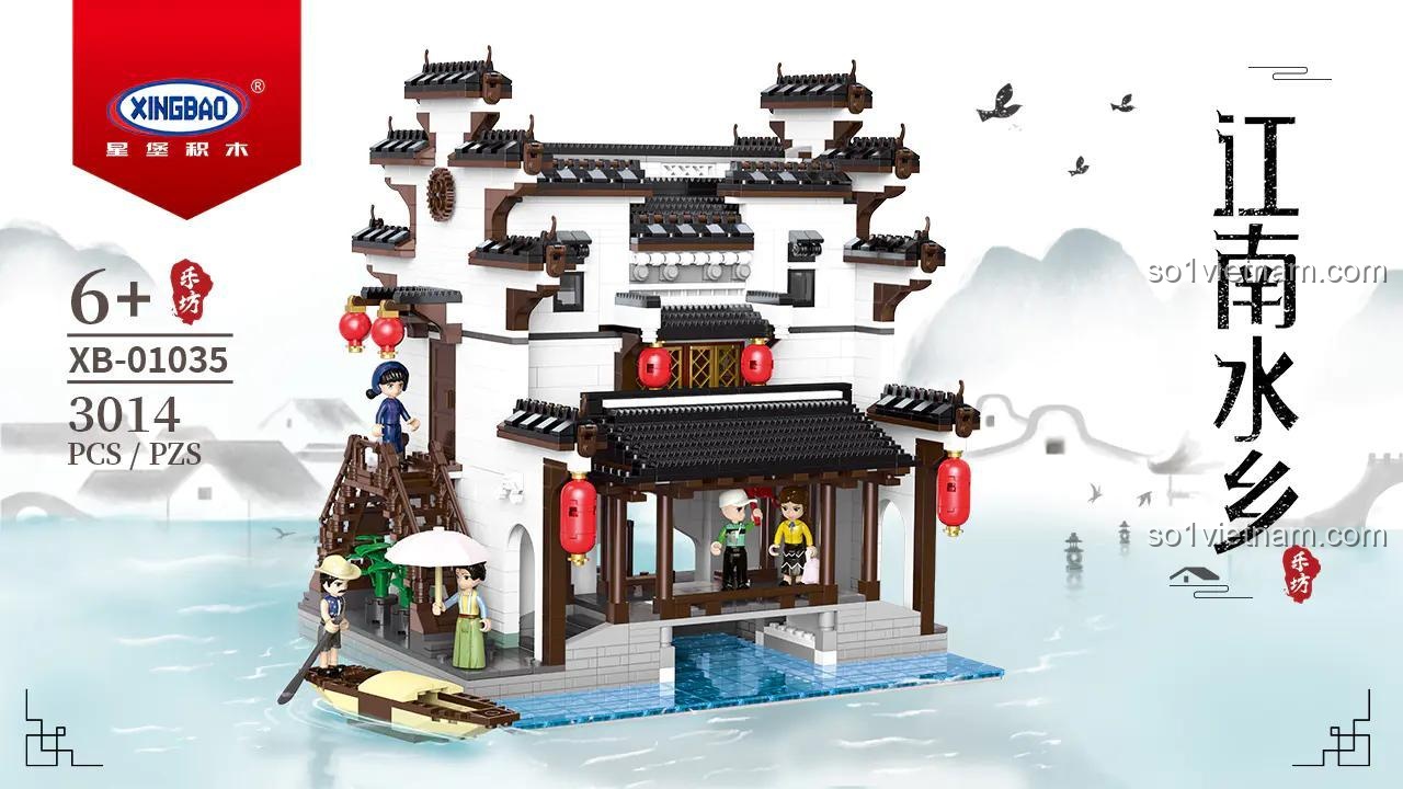 Bộ lắp ghép XINGBAO XB-01035 Giang Nam Lạc Phường, mô hình chính kiến trúc cổ Trung Quốc, đồ chơi lắp ráp cho bé 6 tuổi, giá tốt.