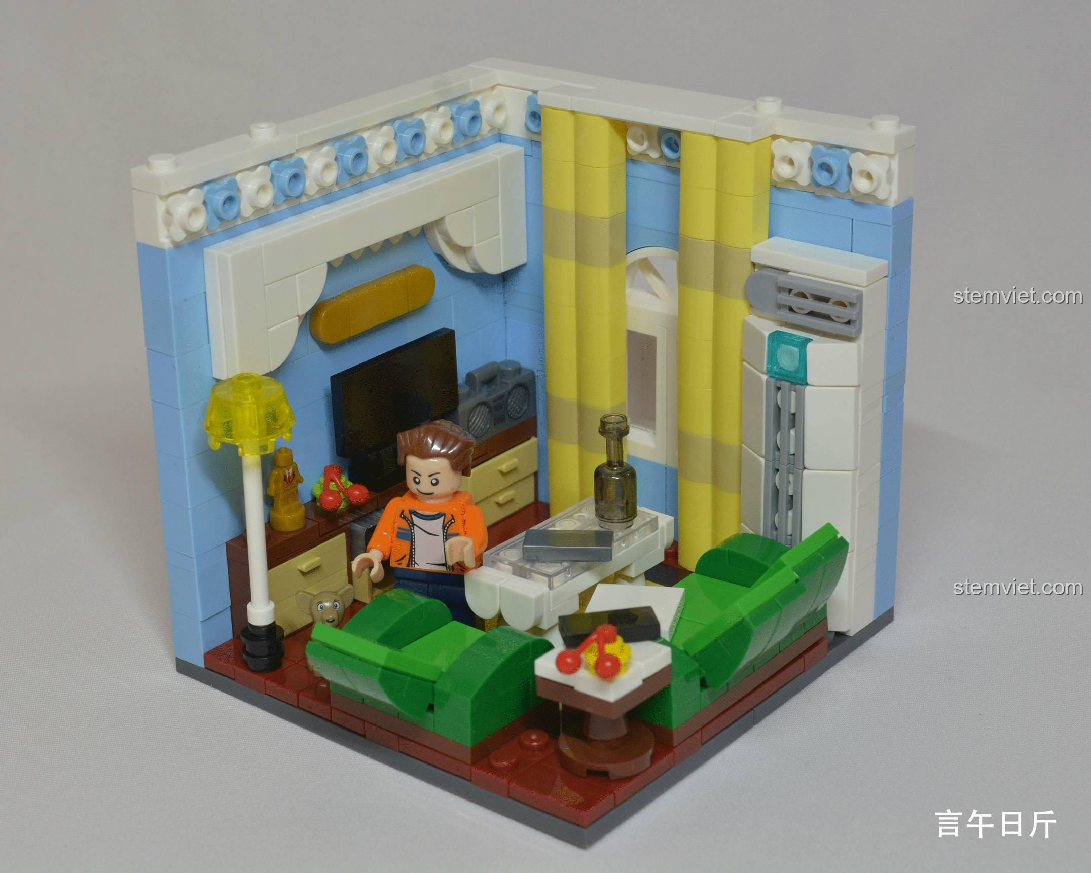 Minifigure người phụ nữ dọn dẹp trong bộ lắp ghép XINGBAO XB-01401, bộ sưu tập nội thất