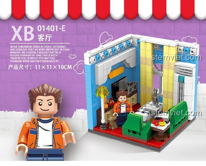 Đồ chơi mô hình Trang trí nội thất XINGBAO XB-01401E phòng khách, có minifigure, phù hợp con trai con gái 12 tuổi