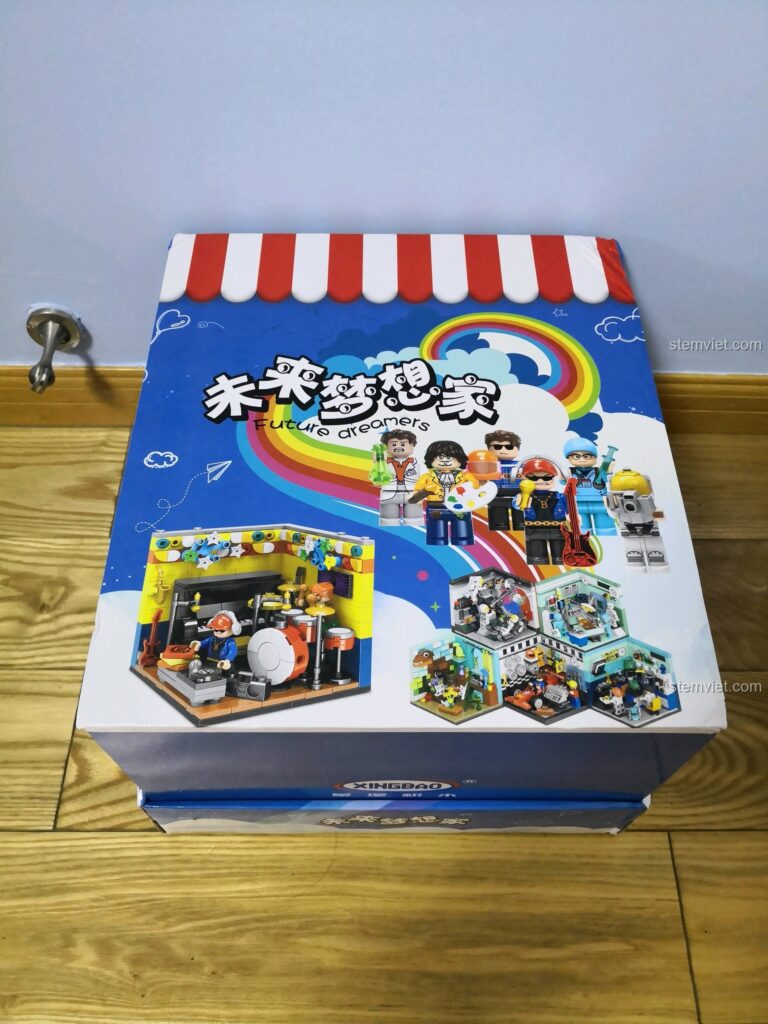 Hộp sản phẩm bộ lắp ghép XINGBAO XB-01402 Bộ Sưu Tập Ước Mơ Tương Lai với hình ảnh 6 mô hình nghề nghiệp cho bé 6 tuổi.