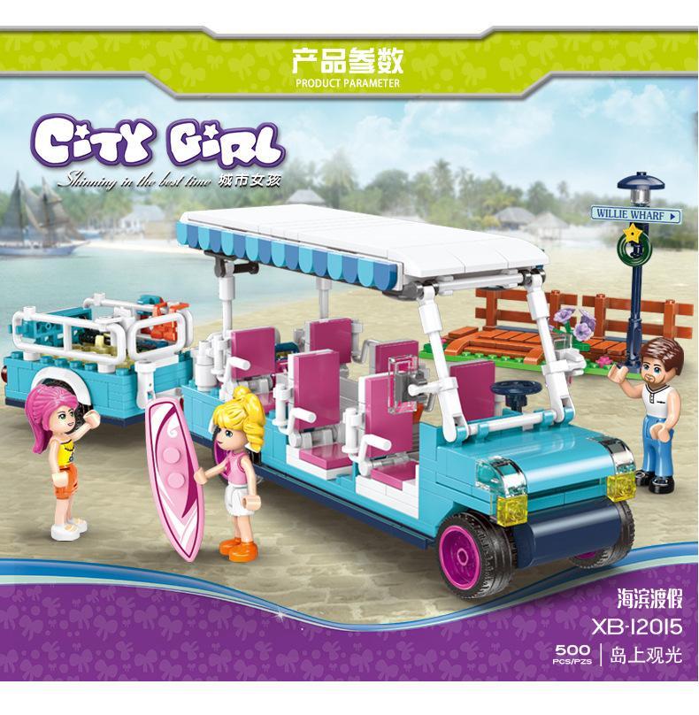 Bộ lắp ghép XINGBAO XB-12015 Xe Du Lịch Đảo Thành Phố Cô Gái, đồ chơi lắp ráp chất lượng cao cho bé gái 6 tuổi, giá tốt.
