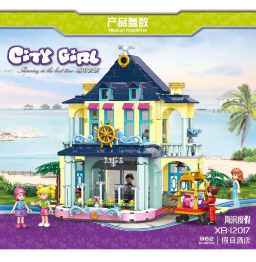 bộ lắp ghép Khách sạn Nghỉ dưỡng XINGBAO XB-12017, mô hình khách sạn đẹp, màu sắc tươi sáng, phù hợp bé gái 6 tuổi, giá tốt.
