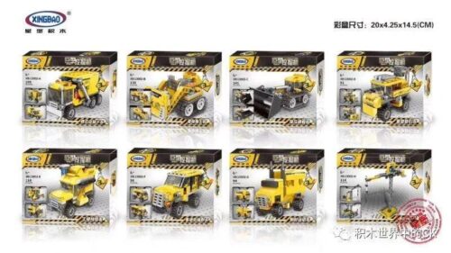 Bộ lắp ghép Xingbao XB-13002-E Xe công trình đa năng, lắp được 3 kiểu, màu vàng đen, phù hợp bé trai 6 tuổi, giá tốt.