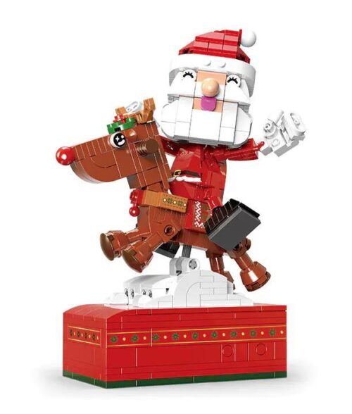 bộ đồ chơi Hộp nhạc tuần lộc Xingbao XB-18019, mô hình Ông già Noel cưỡi tuần lộc Giáng Sinh 442 mảnh ghép, đồ chơi lắp ráp cho bé 6 tuổi giá tốt