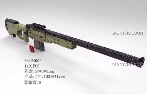 Mô hình Súng Ngắm Tỉa XINGBAO XB-24002 với kích thước chi tiết, 1491 mảnh ghép, đồ chơi xây dựng cho bé trai, thể hiện tỉ lệ chân thực.