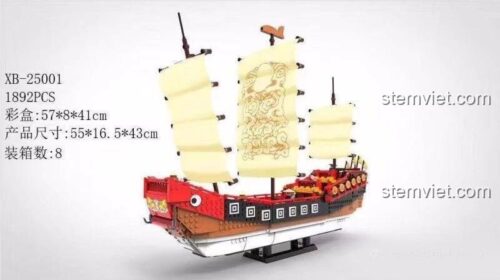 Kích thước mô hình Thuyền Buồm Quảng Đông XINGBAO XB-25001, đồ chơi lắp ráp 1892 chi tiết, giúp bé phát triển tư duy.