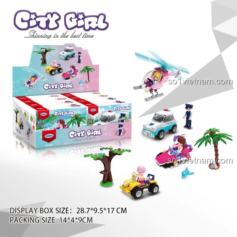 Kích thước hộp trưng bày đồ chơi xếp hình Xe địa hình ATV mini, sản phẩm giá tốt từ Xingbao.