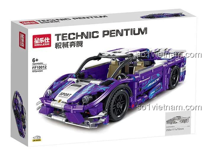 Hộp đựng bộ đồ chơi xe Koenigsegg màu tím Xingleshi FF10012