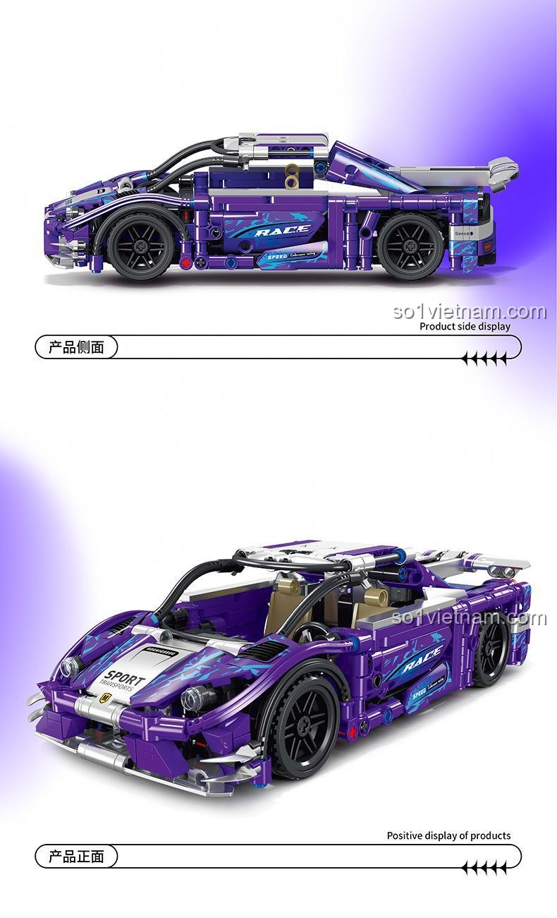 Mô hình xe Koenigsegg màu tím Xingleshi FF10012 - Cận cảnh