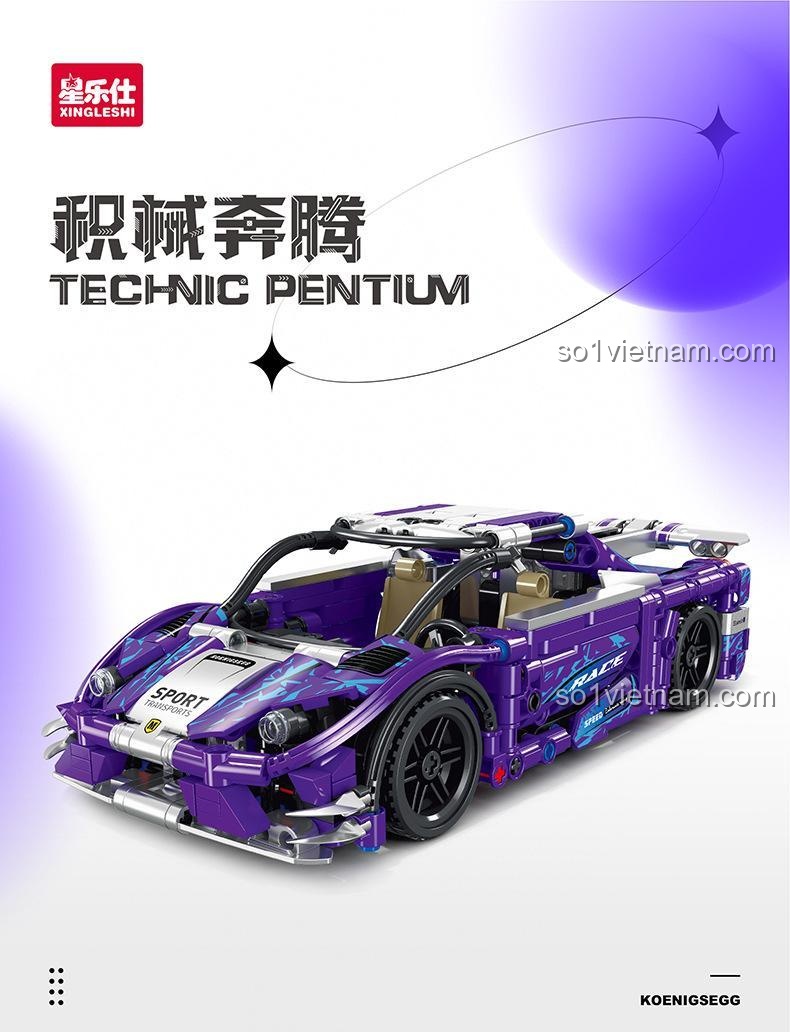 Mô hình xe Koenigsegg màu tím Xingleshi FF10012 - Mặt trước