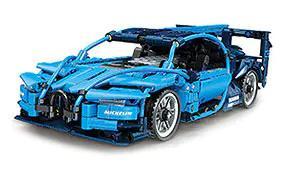Mô hình Bugatti Chiron màu xanh dương, bộ đồ chơi lắp ghép Xingleshi FF10021, 533 chi tiết, điều khiển từ xa qua APP, dành cho bé trai 6 tuổi