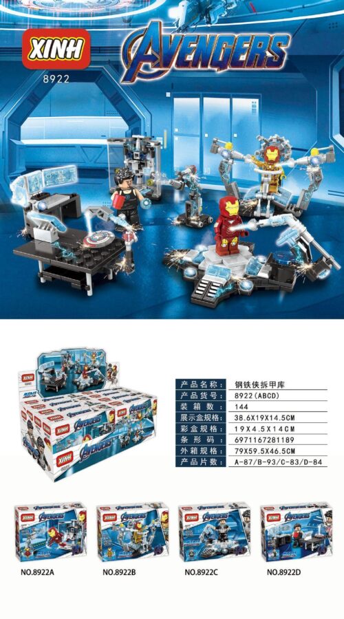 bộ đồ chơi Kho Giáp Iron Man XINH 8922 Avengers, phù hợp bé trai 6 tuổi, giá tốt