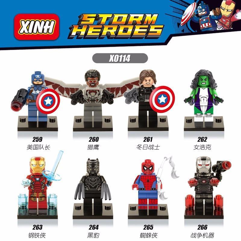 Bộ 8 Minifigure Siêu Anh Hùng Marvel Storm Heroes X0114 - 259 Captain America