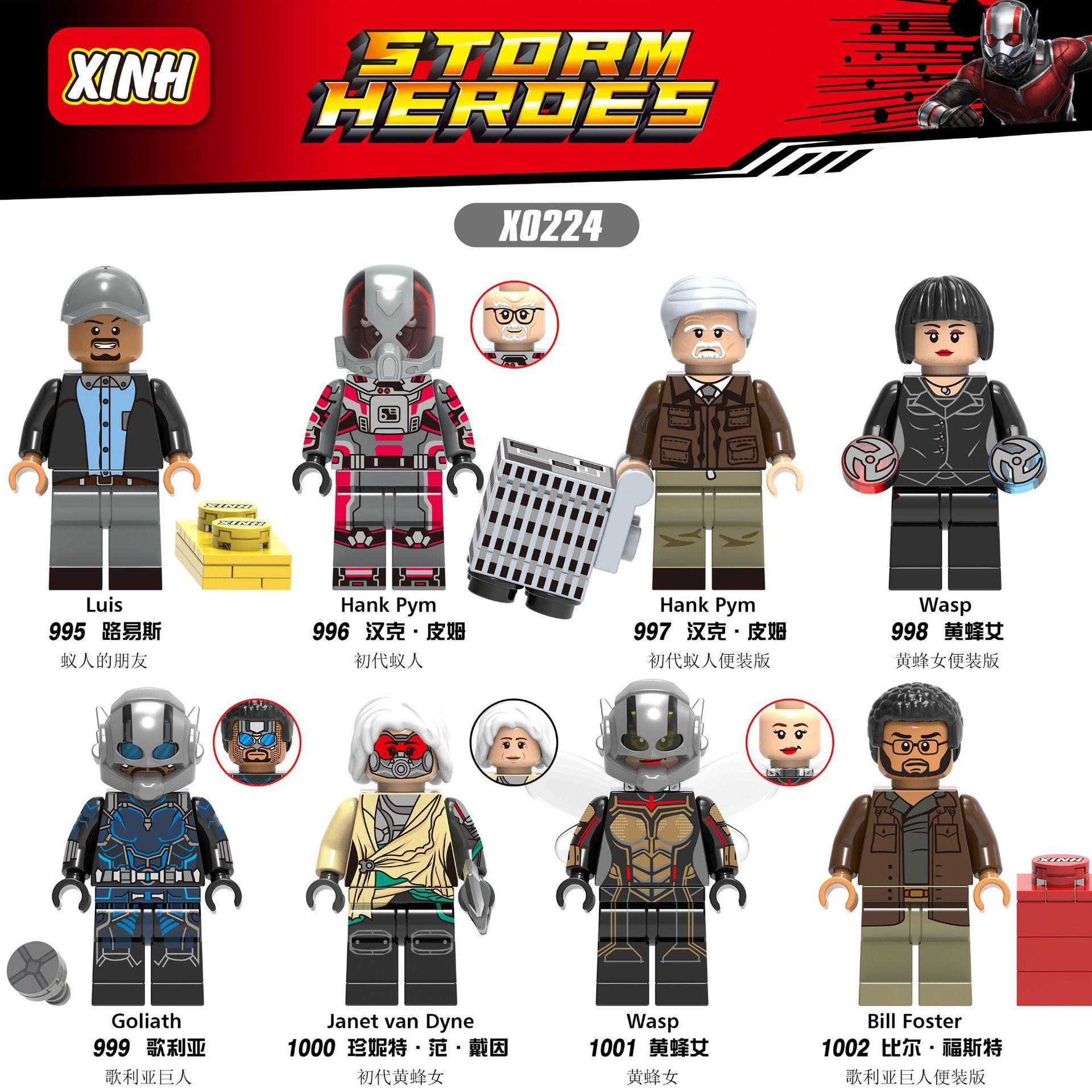 Bộ lắp ghép XINH X0224 minifigure Người Kiến và Chiến Binh Ong, đồ chơi mô hình siêu anh hùng Marvel giá tốt cho bé trai 6 tuổi.