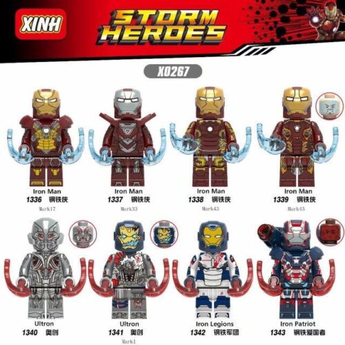 Bộ đồ chơi Người Sắt XINH X0267 gồm 8 minifigure Iron Man, Ultron, Iron Legions, Iron Patriot chi tiết cao cấp, phù hợp cho con trai 6 tuổi, giá tốt.