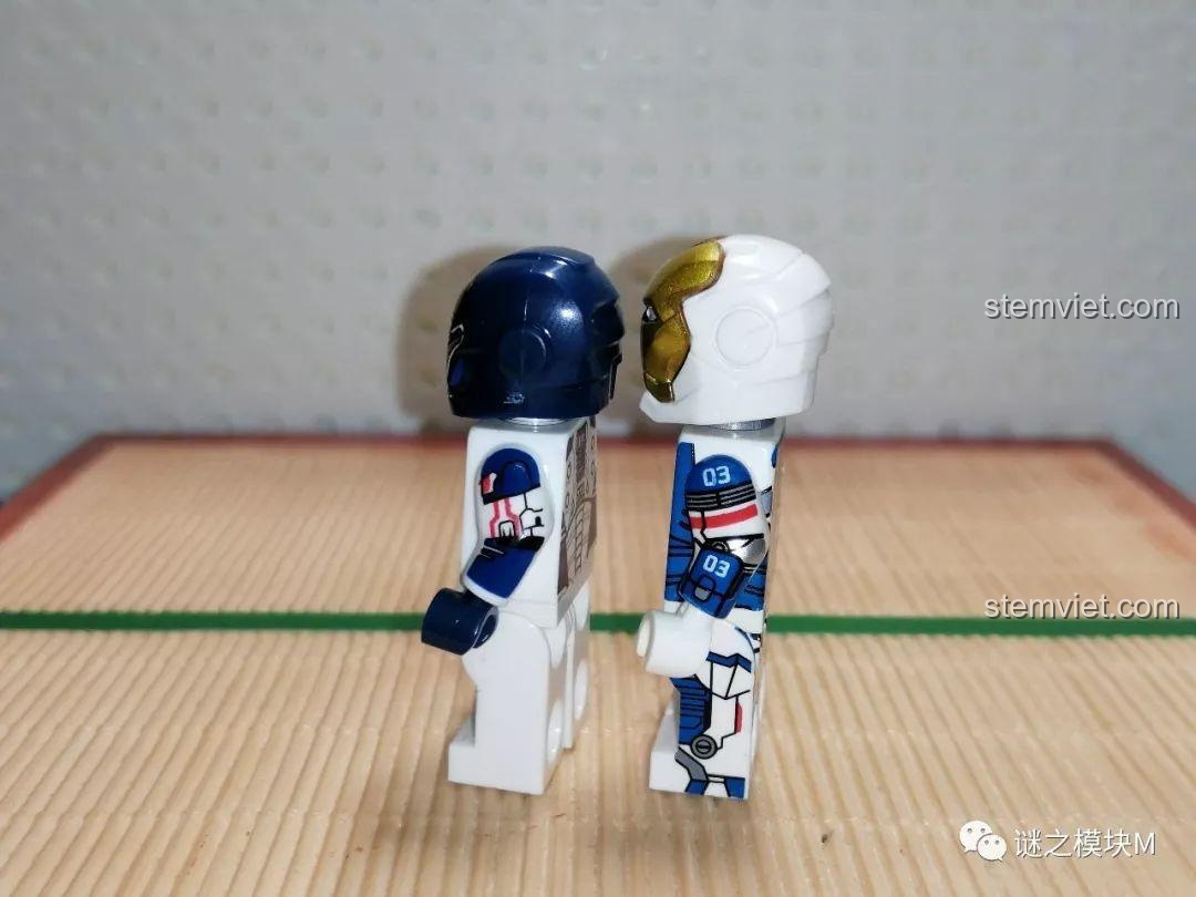 So sánh Minifigure Quân Đoàn Sắt XINH X0267, bộ đồ chơi siêu anh hùng Marvel, chi tiết giáp