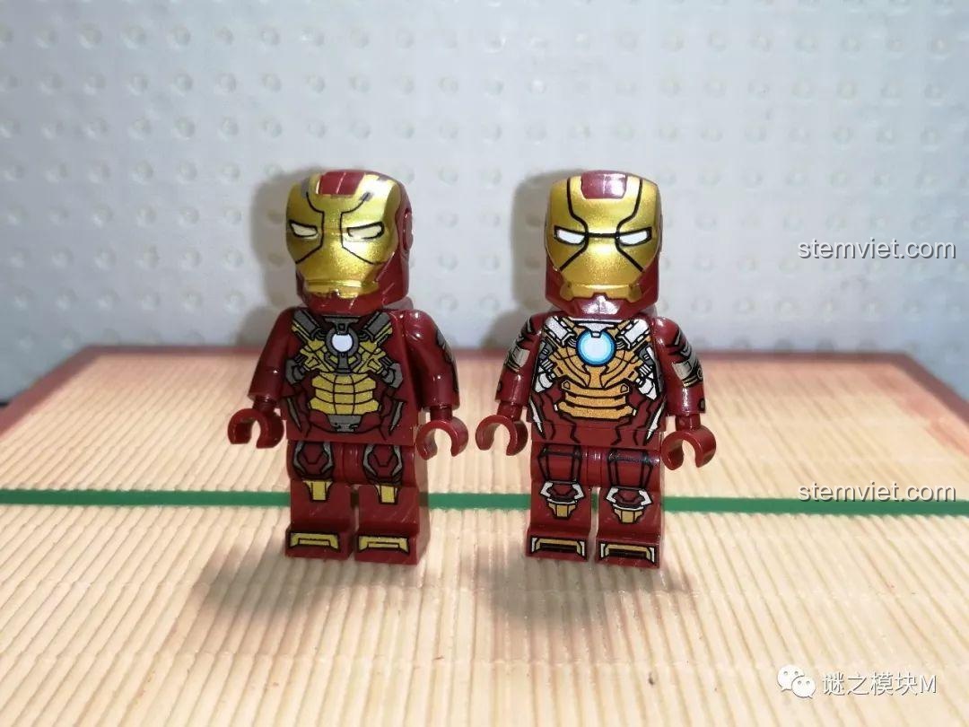 Minifigure Người Sắt MK17 XINH X0267, đồ chơi mô hình Marvel, mặt lưng giáp