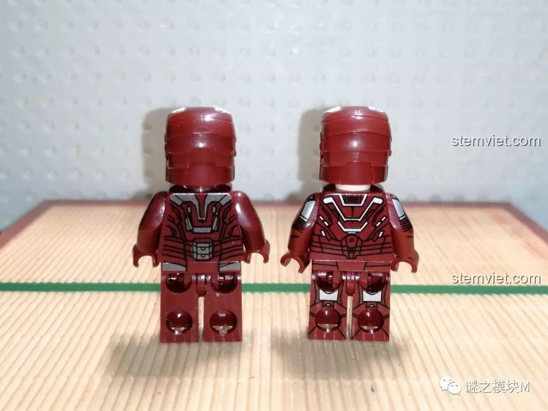 Minifigure Người Sắt MK33 XINH X0267, đồ chơi xếp hình Marvel, chi tiết giáp sau