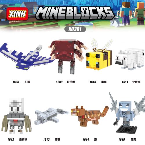 Bộ đồ chơi Nhân vật Minecraft XINH X0301 với 8 sinh vật và nhân vật từ thế giới Minecraft, phù hợp cho bé trai 6 tuổi, giá tốt.
