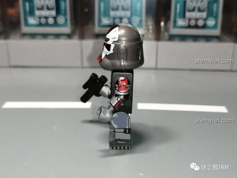 Minifigure Crosshair XINH X0307 không đội mũ, thể hiện khuôn mặt nhân vật, bộ đồ chơi Minifigure Star Wars.