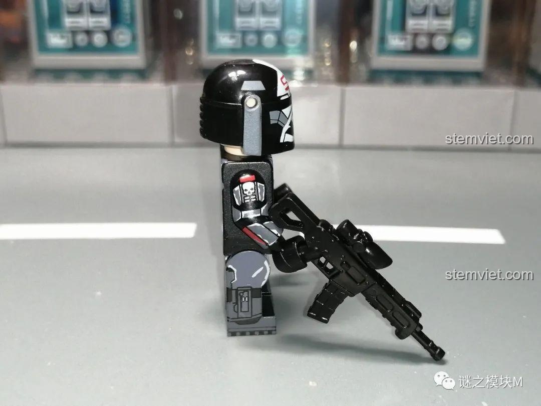 Minifigure Wrecker từ bộ đồ chơi XINH X0307, thành viên mạnh mẽ của Biệt Đội Bad Batch, đồ chơi mô hình Star Wars.