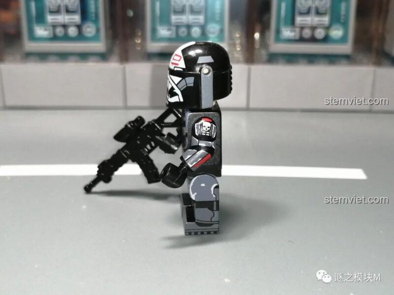 Minifigure Hunter XINH X0307 không đội mũ, thể hiện khuôn mặt nhân vật, bộ đồ chơi Minifigure Star Wars.