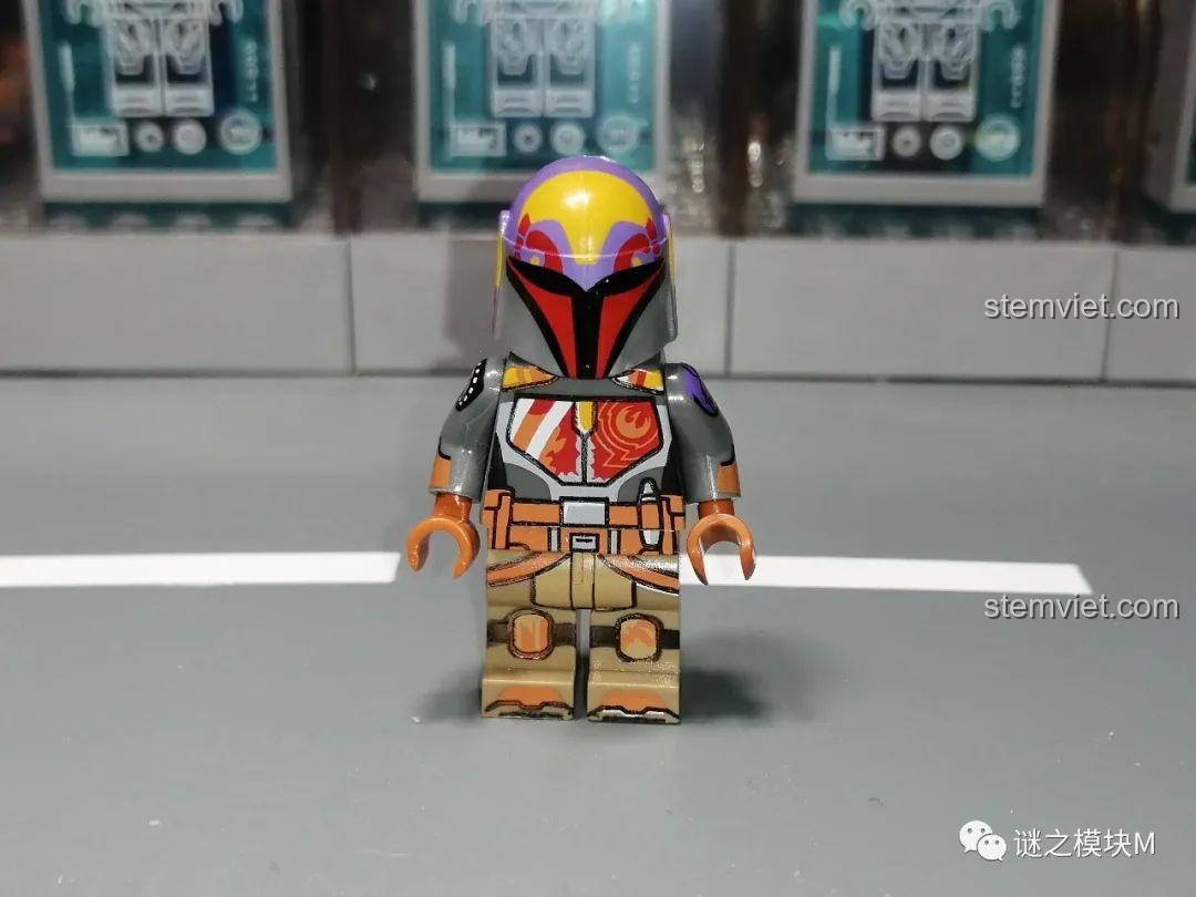 Minifigure Sabine Wren từ bộ lắp ghép Lính Đế Chế Star Wars, chi tiết sắc nét, đồ chơi mô hình cho bé trai 6 tuổi.