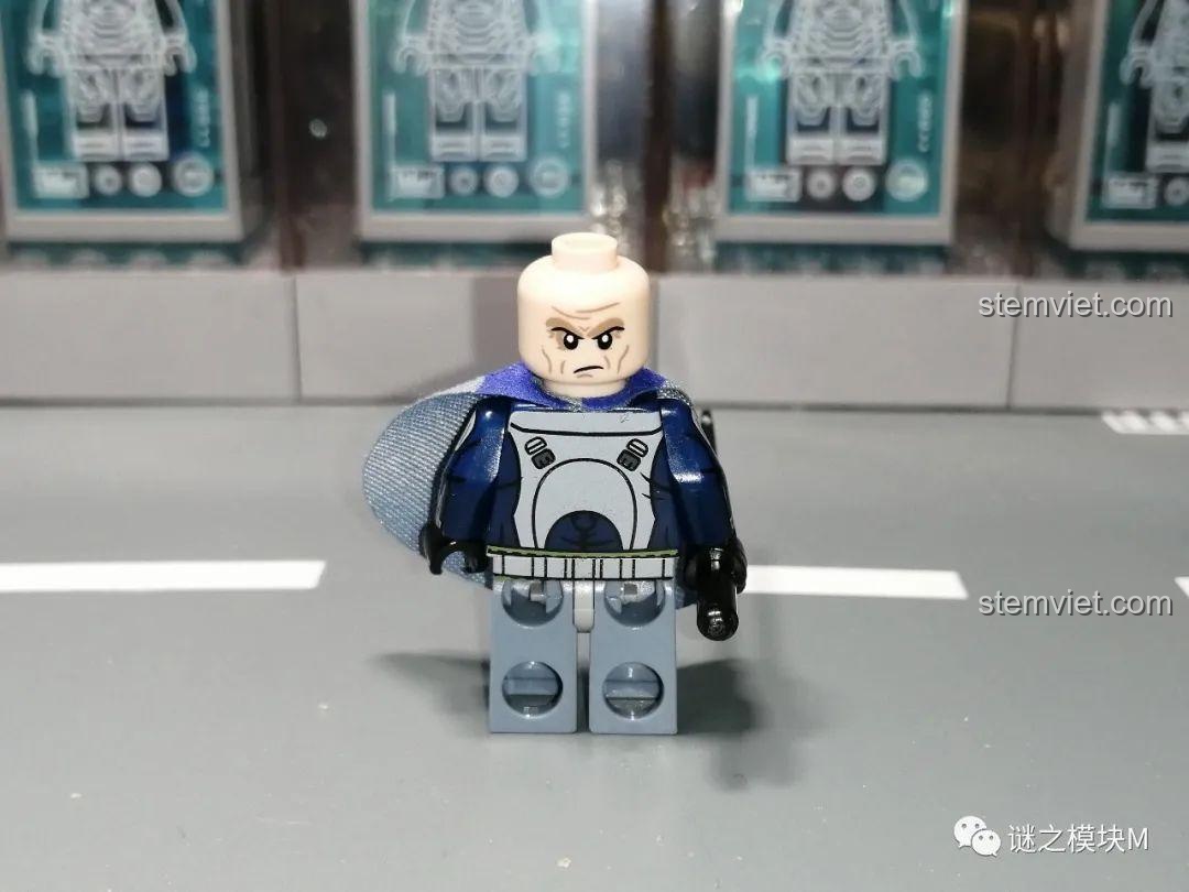 Minifigure Vizsla XINH X0307 không đội mũ, thể hiện chi tiết khuôn mặt, bộ đồ chơi Minifigure Star Wars độc đáo.