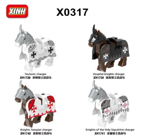 Bộ lắp ghép XINH X0317 Chiến mã Thập Tự Quân, đồ chơi mô hình ngựa chiến Hiệp sĩ, mô hình ngựa trung cổ 4 kiểu, đồ chơi lắp ráp cho bé trai 6 tuổi, giá tốt.