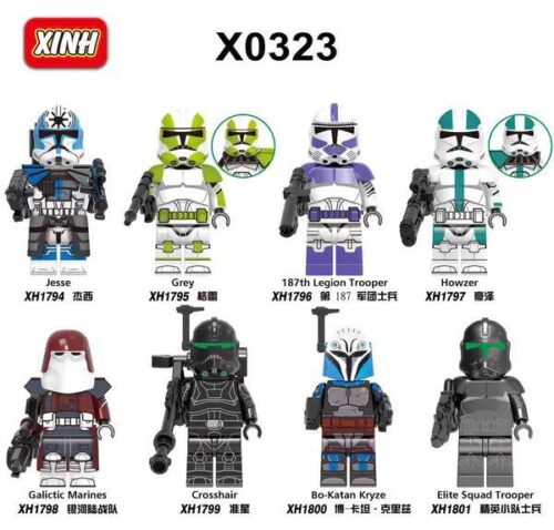 Bộ đồ chơi Star Wars X0323 với nhân vật Jesse, XINH, 8 nhân vật, đồ chơi lắp ráp, đồ chơi hành động, cho bé trai 6 tuổi