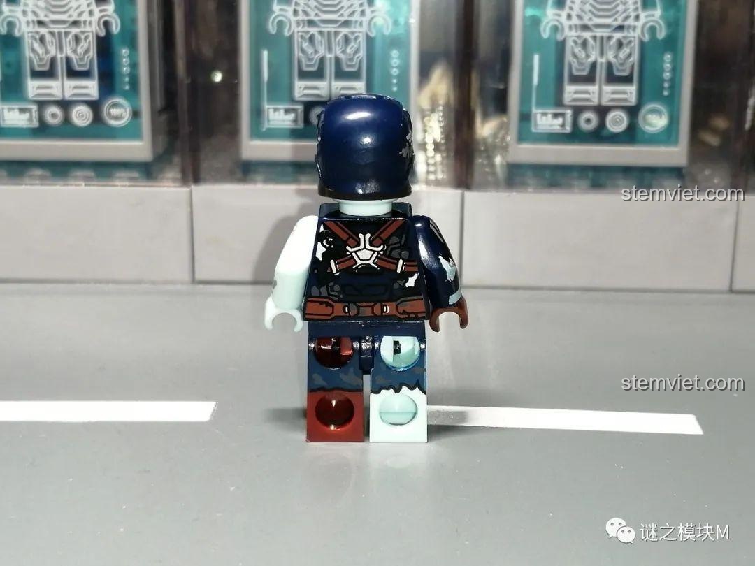 Đồ chơi mô hình Minifigure Marvel Zombie XINH X0325, Captain America zombie mặt sau