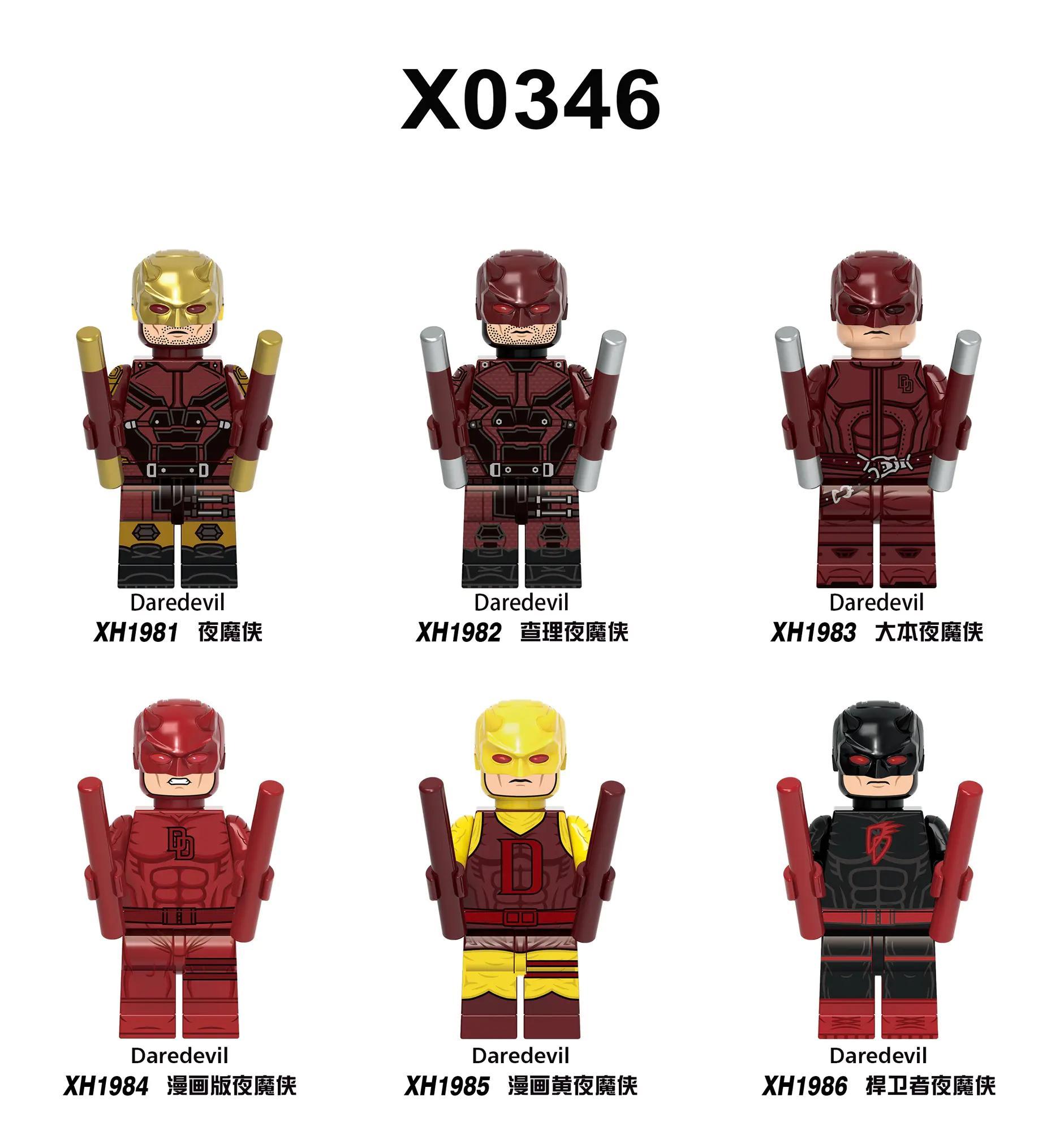 Bộ 6 Mô Hình Daredevil XINH X0346 cho bé trai 6 tuổi, figure siêu anh hùng Marvel giá tốt