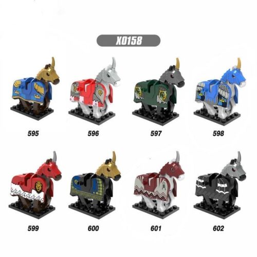 Chiến Mã 欣宏XINH X0158 - Bộ đồ chơi chiến mã 8 mẫu, Tương thích LEGO®, Phù hợp cho bé trai 8 tuổi, Màu xanh dương, đỏ, xanh lá, đen, trắng