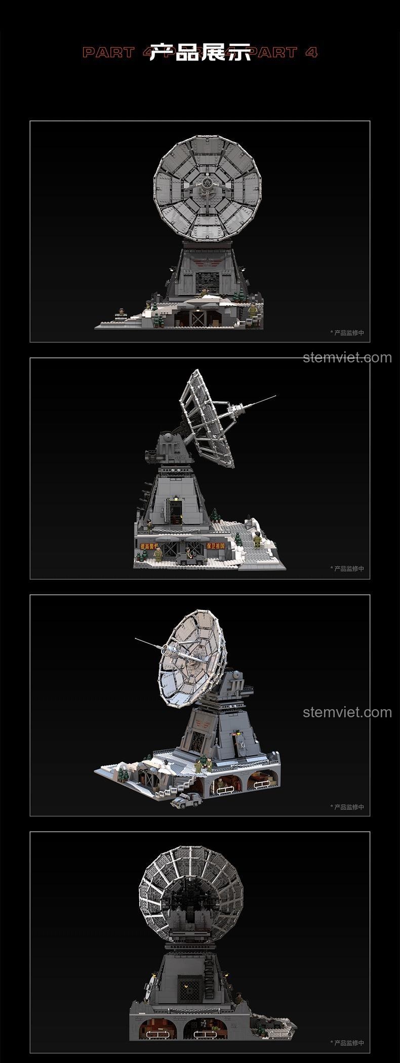 Các góc nhìn khác nhau của bộ lắp ghép Hồng Ngạn Cơ Địa Yangheda YHD 900500200020, mô hình đài thiên văn Tam Thể, đồ chơi xây dựng 3859 mảnh, phù hợp con trai 14 tuổi.