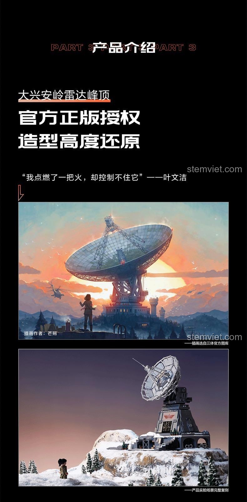 So sánh mô hình Hồng Ngạn Cơ Địa Yangheda YHD 900500200020 với hình ảnh thực tế trong Tam Thể, đồ chơi xây dựng đài thiên văn, dành cho con trai 14 tuổi, đáng tiền.