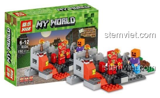 Hộp đồ chơi xếp hình YILE 832A chủ đề Minecraft với 150 chi tiết, giá rẻ.