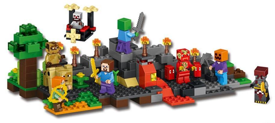 Bộ lắp ráp YILE 832A Thế giới Minecraft tổng hợp với 600 mảnh ghép, đồ chơi sáng tạo cho bé trai 6 tuổi.