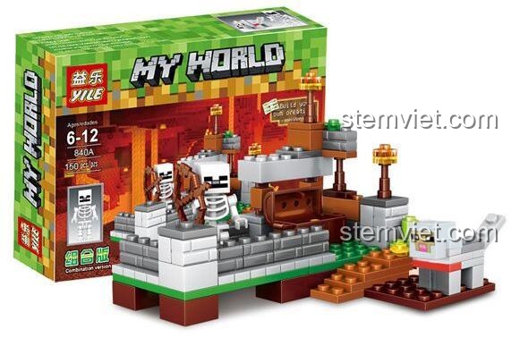 Hộp đồ chơi xếp hình YILE 840A chủ đề Nông trại Minecraft, giá rẻ. Món quà cho bé trai yêu thích game Minecraft.