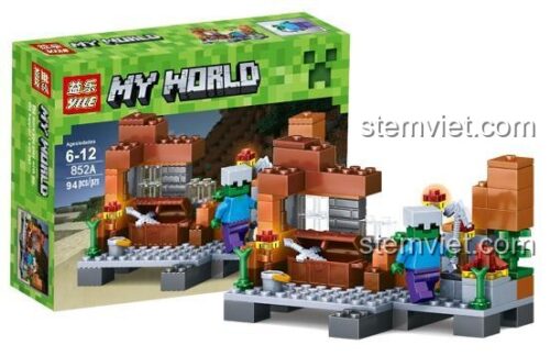 Hộp đồ chơi xếp hình Yile 852A chủ đề Minecraft, một phần của bộ 4 trong 1, giá rẻ.