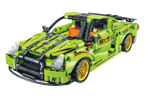 Mô hình Nissan GT-R R35 Yonglexing 11011 màu xanh lá, đồ chơi lắp ráp xe thể thao tốc độ kinh hoàng cho bé trai 6 tuổi giá tốt