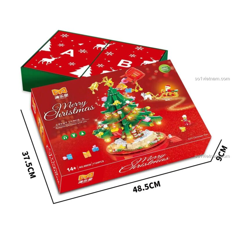 Cây Thông Giáng Sinh 88036, bộ lắp ghép Cây Thông Noel Yonglexing, đồ chơi xếp hình Cây Thông Noel, giá tốt
