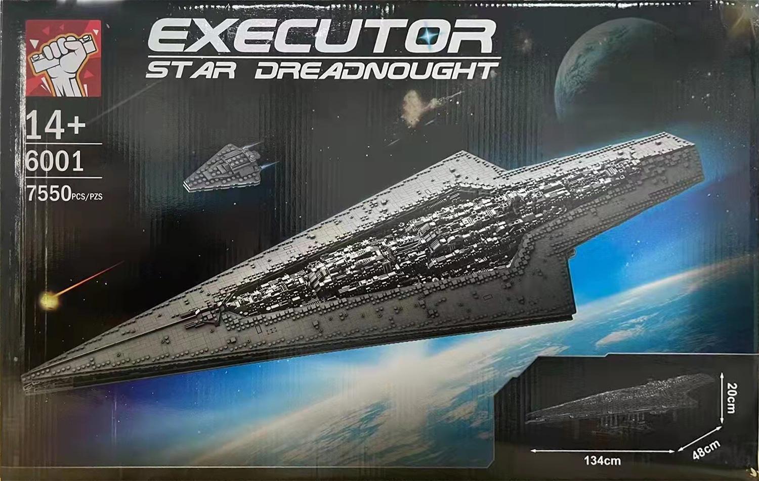 Bộ lắp ghép Tàu Chiến Hạm Executor Yu Xing 6001 7550 mảnh ghép, mô hình khổng lồ cho con trai 8 tuổi, giá tốt