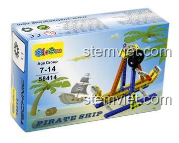 Mô hình tàu cướp biển YUEGAO 58414 sau khi lắp ráp, đồ chơi cho bé trai 7 tuổi.