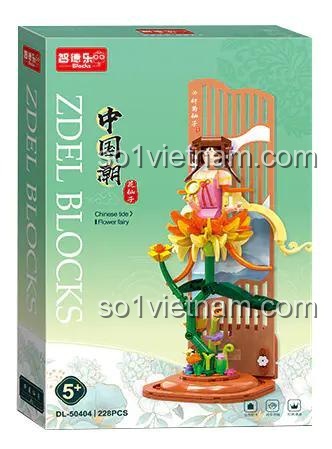 ZDEL 50404 bộ xếp hình Hoa Tiên Tử Trung Hoa: Tiên Tử Cúc hộp sản phẩm chất lượng cao cho bé gái 5 tuổi