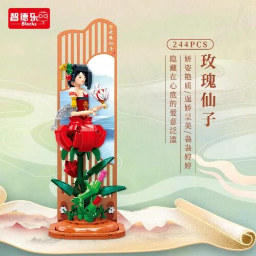 Bộ lắp ghép Tiên Tử Hoa Hồng ZDEL 50405 với 244 mảnh ghép, mô hình trang trí độc đáo cho bé gái 5 tuổi, giá tốt. Ảnh hộp sản phẩm.